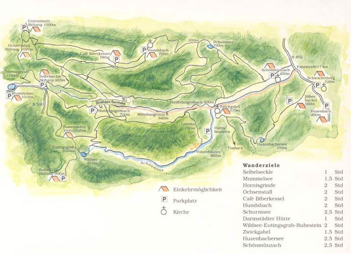 Wanderrouten für Baiersbronn im Schwarzwald