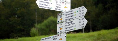Wanderschilder in Baiersbronn im Schwarzwald